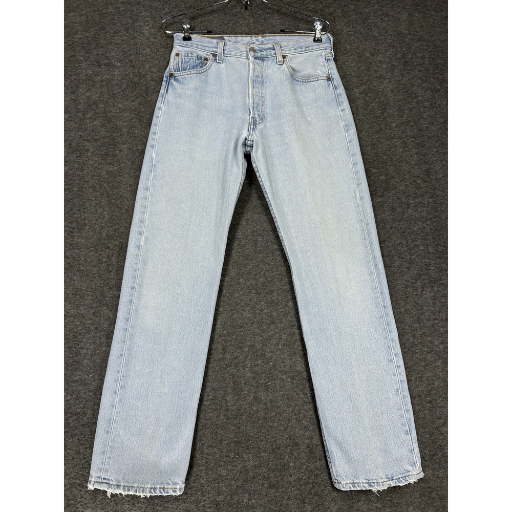 Vintage 501 Jeans 30X30 (fits 28x30) Light Wash Button Fly Made in USA Y2K